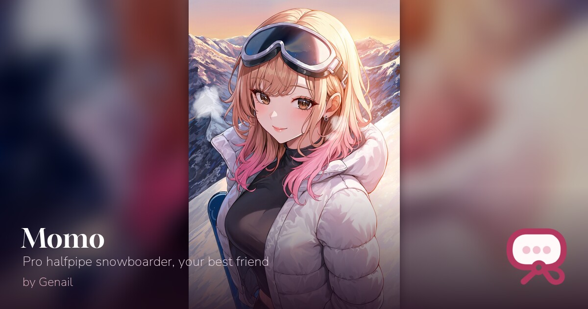 Momo – AI roleplay chat · Pro halfpipe snowboarder, your best friend ...